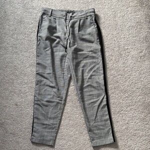 ONLY Gray Glen Plaid Cropped Pants